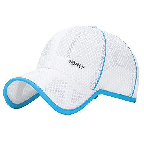 Happy Cherry Kinder Baseball Cap Jungen Sommer Basecap UV Schutz Einstellbar Mesh Atmungsaktiv Mütze Kappe für Mädchen Schule Sport Outdoor Weiß von Happy Cherry