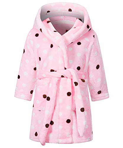 Happy Cherry Kinder Flanell Dressing Kleid Dick warm Warme leichte Kinderpyjamas mit Kapuze Herbst Winter für Mädchen 2-8 Jahre von Happy Cherry