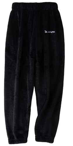 Happy Cherry Kinder Flannel Elastische Taille Schlafanzughose Winterwarme Weit Ausfallende Loungehose Weiche Fleece Plüschige Schlafanzugunterteile Schwarz 12-14 Jahre 160 von Happy Cherry