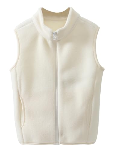 Happy Cherry Kinder Fleeceweste Ärmellose Reißverschluss Jacke Polar Fleece Winddichter Stehkragen Weste Solide Leichte Kinderwesten Oberbekleidung 140 CM von Happy Cherry