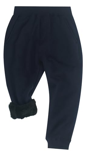 Happy Cherry Kinder Gefütterte Hose Winter Dicke Outdoorhose Mädchen Jungen Warm Schneehose Größe 100/ DE Größe 98-104-Navy 2 von Happy Cherry