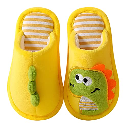 Happy Cherry Kinder Hausschuhe Jungen Geschlossen Baumwolle Pantoffeln Mädchen Weich Rutschfest Hüttenschuhe mit Cartoon Dinosaurier von Happy Cherry