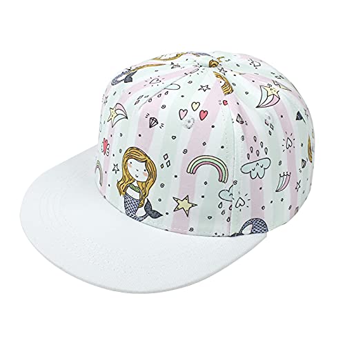 Happy Cherry - Kinder Kinder Baseball Cap Hut Jungen Mädchen Winddichter Kopf Tragen Sonnenschutz Sonnenhut für Sommercamp Grundschüler Sport Tennis Casual Cartoon Meerjungfrau Alter 2-8 von Happy Cherry