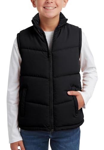 Happy Cherry Kinder Pufferweste Schwarz Daunenweste Winddicht Stehkragen Jungen Mädchen Steppweste Ärmellos Winterjacke Warm Outdoor Übergangsweste 130 von Happy Cherry