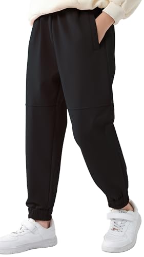 Happy Cherry Kinder Softshellhose Fleece Gefütterte Skihose Wasserdicht Thermohose Trekkinghose Schneehose Winter Outdoorhose Wanderhose für Jungen Mädchen Schwarz 150 von Happy Cherry