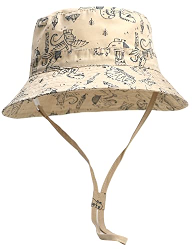 Happy Cherry Kinder Sommerhut Baby Fischerhut UV Schutz Sonnenhut Faltbar Leichtgewicht Jungen Mädchen Mütze A-Khaki - Größe 54cm von Happy Cherry