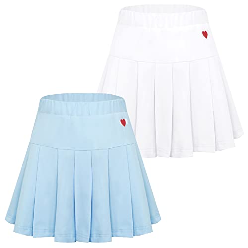 Happy Cherry Kinder Sport Rock Schuluniform Tennisrock mit Unterhose Mädchen Faltenrock Hersteller 150/DE Größe 140-146-2 Stück-C von Happy Cherry