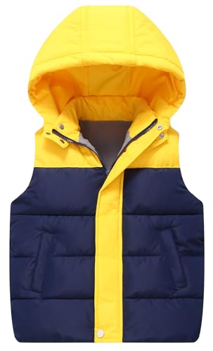 Happy Cherry Kinder Steppweste Jungen Mädchen Weste Winter Daunenweste Kleinkind Ärmellos Übergangsjacke Winddicht Leicht Pufferweste mit Kapuze 160 von Happy Cherry