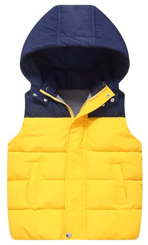 Happy Cherry Kinder Steppweste Jungen Mädchen Weste Winter Daunenweste Kleinkind Ärmellos Übergangsjacke Winddicht Leicht Pufferweste mit Kapuze 160 von Happy Cherry