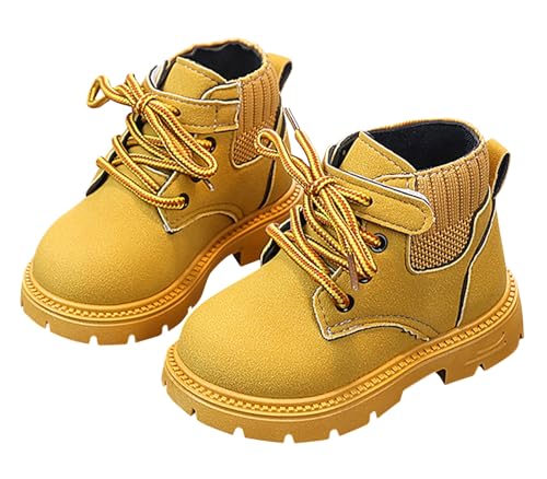 Happy Cherry Kinder Stiefeletten Rutschfeste Kinderstiefel Warme Kurze Stiefel Boots Jungen Mädchen Komfortabel Schulstiefel Herbst Winter Frühling Schnürstiefel 30 EU von Happy Cherry