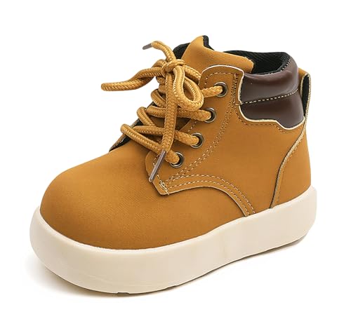 Happy Cherry Kinder Stiefeletten Rutschfeste Kinderstiefel Warme Kurze Stiefel Boots Jungen Mädchen Komfortabel Schulstiefel Herbst Winter Frühling Schnürstiefel 30 EU von Happy Cherry