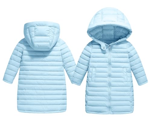 Happy Cherry Kinder Stilvolle Daunenmantel Winterjacke mit Kapuze Unisex Pufferjacke Warm Weich Puffy Steppmantel Schneeanzug Warmhalten Mantel 7-8 Jahre von Happy Cherry