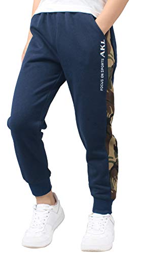 Happy Cherry Kinder Sweethose Jungen Jogginghose Baumwolle Sporthose Slim Fit Lange Hose Freizeithose Herstell 130/DE-Größe 122-128 - Navy von Happy Cherry