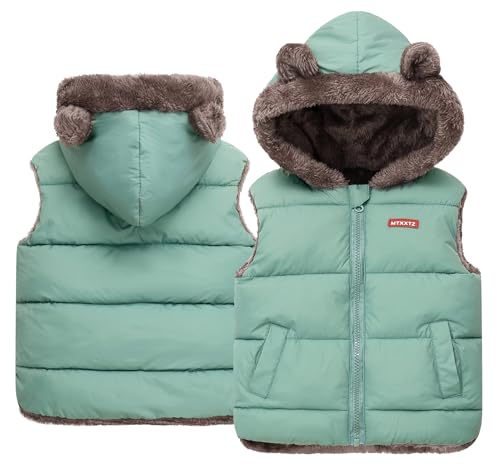 Happy Cherry Kinder Unisex Daunenweste Winter Ärmellos Mantel Warm Winddicht mit Kapuze Outdoor Leicht Pufferweste Flauschig Atmungsaktive Jacke 3-4 Jahre von Happy Cherry