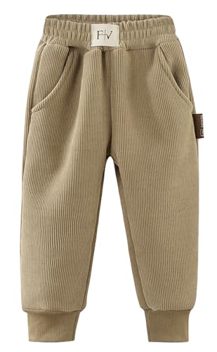 Happy Cherry Kinder Verdickte Winterhose Thermohose Jungen Mädchen Winter Hose Outdoorhose Winddichte Freizeithose 90CM von Happy Cherry