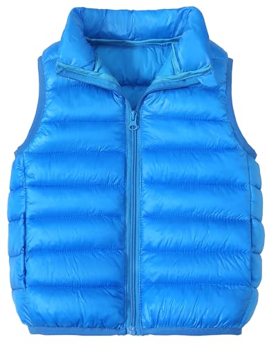 Happy Cherry Kinder Weste Winddicht Daunenweste Jungen Mädchen Ärmellose Jacke Winterweste Outdoor Warme Steppweste 110/DE Größe 98-104 von Happy Cherry