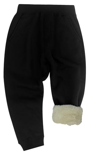 Happy Cherry Kinder Winterhose Dicke Warme Outdoor Hose mit Fleece Sweatpant Elastische Taille Jogginghose mit Taschen Größe 160/155-165 von Happy Cherry