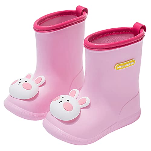 Happy Cherry- Kleinkind Kinder Gummistiefel Leichte Mädchen Jungen Wasserdichte Schuhe EVA Gummi Regenstiefel Anti-Schlamm Unisex Regenschuhe für Kinder mit Warmem Futter - Blau von Happy Cherry