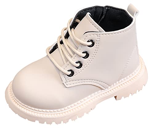 Happy Cherry Kleinkind Schnürstiefeletten mit Reißverschluss Mädchen Wasserdicht Lederstiefel Jungen Winterstiefel Kind Stiefeletten 1-6 Jahre von Happy Cherry