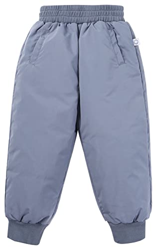 Happy Cherry Kleinkinder Daunen Hose Winer Dicke Hose Jungen Mädchen Schneehose Sport Skihose Hersteller 110/DE Größe 92-98 - Blau von Happy Cherry