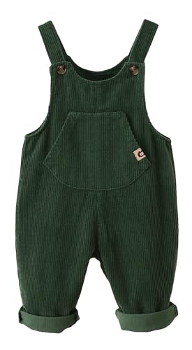 Happy Cherry - Latzhosen Baby Cord-Overall Jungen Mädchen Cord Overall Hosenträger Hosen Kleinkind für Winter Frühling Herbst - 2-3 Jahre - Grün von Happy Cherry