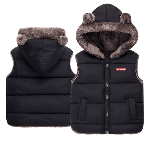 Happy Cherry Leichte Daunenweste Jungen Mädchen Ärmellose Jacke Freien Steppweste mit Kapuze Winter Kapuzenweste Frühling Herbst Winter Outfits 6-7 Jahre von Happy Cherry