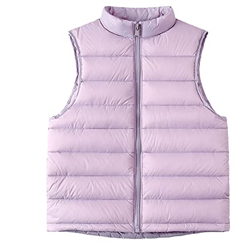 Happy Cherry Mädchen Ärmellose Westen Warme Daunenjacke Kapuzenmäntel Kinder Winterjacke Lila 110cm von Happy Cherry