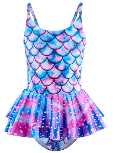 Happy Cherry Mädchen Bademode Meerjungfrau Einteilige Badeanzug Halter Ruffle Schwimmen Kostüm Kinder Sommer Urlaub Schwimmanzug Surfen Badebekleidung 8-9 Jahre von Happy Cherry