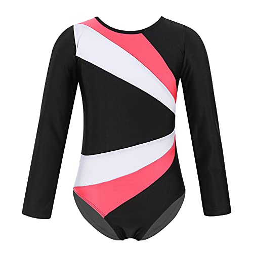 Happy Cherry Mädchen Ballettkleidung Gymnastik Tanzanzug Glänzend Weich Elastisch Trikot Ganzkörper Yoga Ballettanzug Steigung (Schwarz-03, 11-12 Jahre) von Happy Cherry