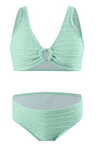 Happy Cherry Mädchen Bikini Set Bustier Bikinislip Zweiteiliger Badeanzug Mode Tankini Hautfreundlich Atmungsaktiv Bikinis für Kinder 6-7 Jahre von Happy Cherry