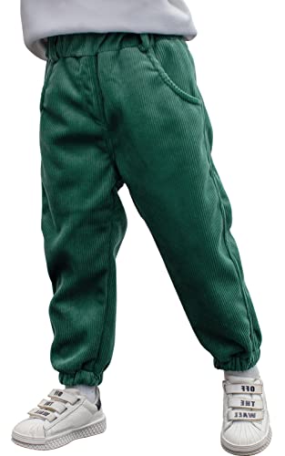 Happy Cherry- Mädchen Cordhose Jungen Unisex Lange Hose Plüsch Freizeithose Jogginghose Kinderhose mit Elastischem Bund Herbst Winter Kordhose Thermo Hosen mit Taschen Regular Fit von Happy Cherry