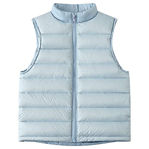 Happy Cherry Mädchen Daunen Weste Jungen Steppweste Verdickte Winterweste Outdoor Ärmellose Jacke Waistcoat DE Größe 146-152/Hersteller 150 - Hellblau von Happy Cherry