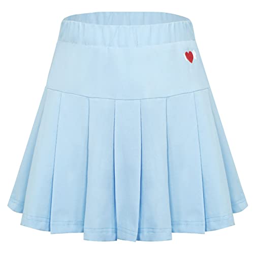 Happy Cherry Mädchen Faltenrock Schule Uniform Rock Süßer Plissee Röcke Sportskort Rock mit Innenhose Hersteller 140/DE Größe 134-140-Blau von Happy Cherry