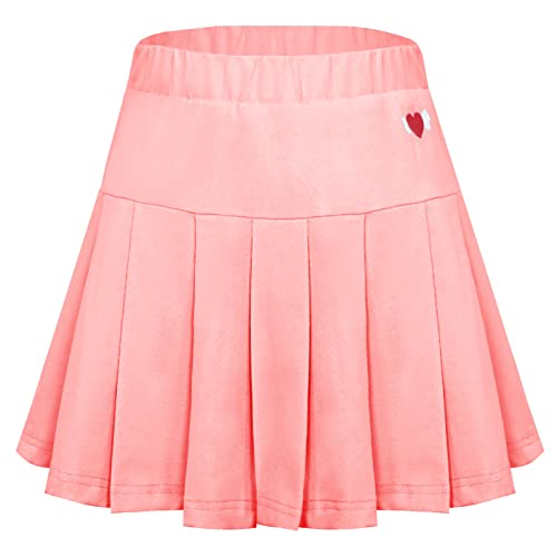 Happy Cherry Mädchen Faltenrock Schule Uniform Rock Süßer Plissee Röcke Sportskort Rock mit Innenhose Hersteller 140/DE Größe 134-140-Rosa von Happy Cherry