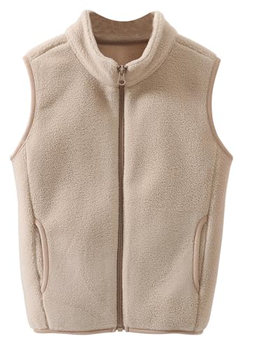 Happy Cherry Mädchen Fleece-Weste Flauschig Atmungsaktive Outdoor Warm Herbst Winter Fleecejacke Jungen 9-10Jahre von Happy Cherry