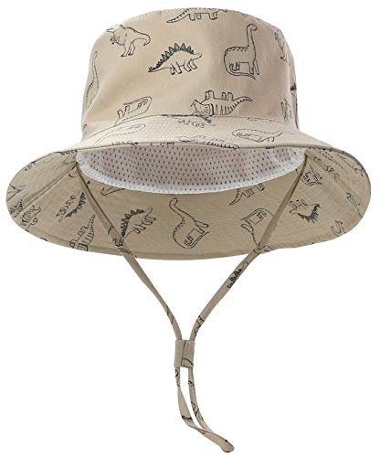 Happy Cherry- Mädchen Jungen Sonnenhut Fisherman Caps UV Schutz Baumwolle UPF 50+ Angelhut Dinosaurier Cartoon Print Doppelseitiger Schutzhut Baby mit Verstellbarem Riemen Atmungsaktiv 0-10 Jahre von Happy Cherry