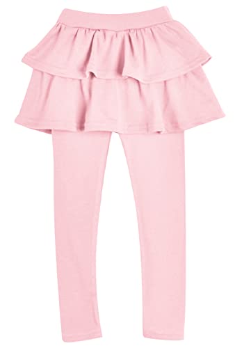 Happy Cherry Mädchen Leggings mit Rock Einteiler Ruffle Hosenrock Kinder Lange Hosen Tanzen Tennis Rock Hersteller 120/DE Größe 104-110 - Rosa von Happy Cherry