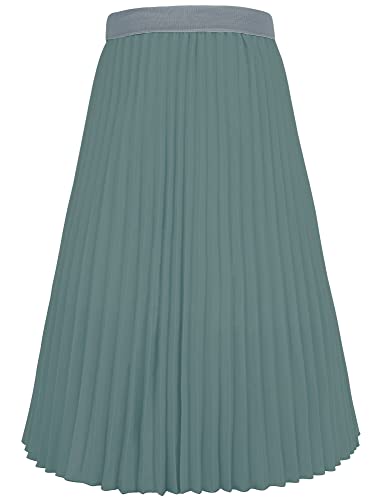 Happy Cherry - Mädchen Plissee Rock Lang Kurzes Hochzeitskleid für Karneval Zeremonie Eleganter Kinder Partyröcke Falten für Winter Frühling Sommer Herbst - 13-14 Jahre - Grau von Happy Cherry