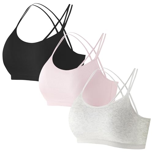 Happy Cherry Mädchen Sport-BH Spaghetti-Träger BH Teenager Bustier Criss-Cross Zurück Bralette Ohne Bügel XL Empfohlenes Gewicht 42-55KG Happy Cherry Mädchen Sport-BH Spaghetti-Träger BH Teenager Bustier Criss-Cross Zurück Bralette Ohne Bügel XL Empfohlenes Gewicht 42-55KG von Happy Cherry