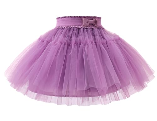 Happy Cherry Mädchen Tütü Rock Kleinkind Prinzessinnenkleid mit Schleife Elastischer Bund Geschichtet Tüllrock Minirock für Party Tanzen 120 CM/5-6 Jahre von Happy Cherry
