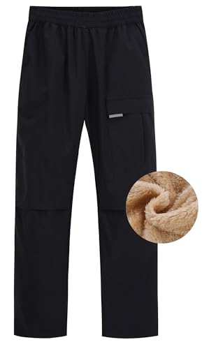 Happy Cherry - Mädchen-Wanderhose für Berge Outdoor Skifahren Softshellhose MädcheKinder Winter-Schneehose wasserdichte Thermohose mit Warmem Fleece-Futter - 110-120 cm - Rosa von Happy Cherry