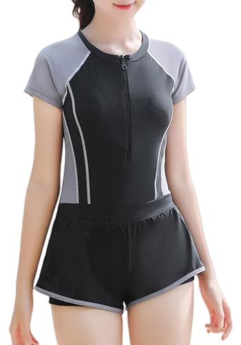 Happy Cherry Mädchen Zweiteiliger Badeanzug Schwimmanzug mit Rock Bademode mit Ärmeln Schwimmen UV-Schutz Swimsuit Hersteller 170/14-16 Jahre-Muster 2 von Happy Cherry