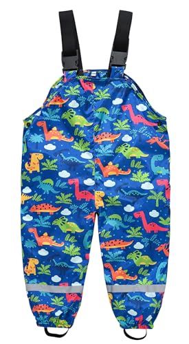 Happy Cherry - Matschhose Mädchen Junge Sommer Regenhose Unisex Kinder wasserdichte Overalls mit Reflektor Regenlatzhose Winddicht Kleinkind Buddelhose für Frühling Herbst Winter - 4-5 Jahre - Blau von Happy Cherry