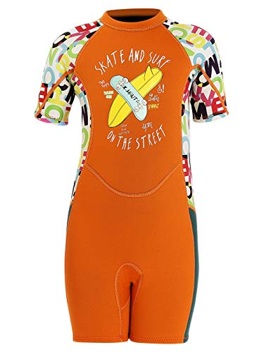 Happy Cherry - Neoprenanzug Kinder Kurz Junge Mädchen Einteiliger Taucheranzug für Surfen Tauchen Schwimmen Neopren Anti-UV Sommer für Strand Watsport - 8-9 Jahre von Happy Cherry