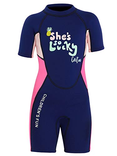 Happy Cherry - Neoprenanzug Kinder Kurz Junge Mädchen Einteiliger Taucheranzug für Surfen Tauchen Schwimmen Neopren Anti-UV Sommer für Strand Watsport - 8-9 Jahre von Happy Cherry