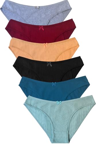 Pastellfarbene Süße UnterwäSche Für Damen Gestrickte Weiche Elastische Basic Höschen Leicht Dehnbar Intim Höschen Rot M von Happy Cherry