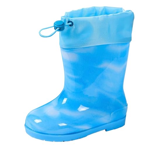 Happy Cherry - Regen Stiefel Jungen Mädchen Gummistiefel Kinder Regenstiefel Wasserdicht Unisex Kleinkind Wasserstiefel Regenschuhe für Sommer Frühling Herbst Winter - 25 EU - Blau von Happy Cherry