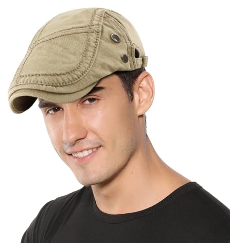 Happy Cherry Schiebermütze Herren Peaky Blinders Mütze Newsboy Flat Cap Baskenmütze 1920 Stil Gatsby Irish Beret Mütze Tweedkappe Flach von Happy Cherry