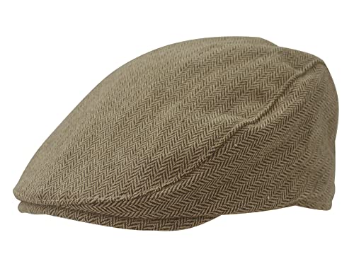 Happy Cherry Schiebermütze Kinder Tweed Flat Cap Jungen Mädchen Schirmmütze Baby Baskenmütze Kleinkinder Fischgräten Zeitungsjunge Kappe Einstellbar Beige von Happy Cherry