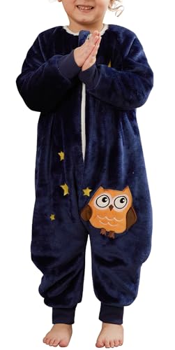 Happy Cherry Schlafsack Kinder Pyjama Overall Onesie Schlafsack mit Füßen Winter Schlafanzug Jungen Mädchen 3-4 Jahre von Happy Cherry